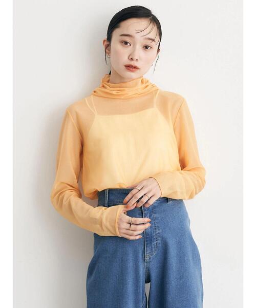 earth music&ecology（アースミュージックアンドエコロジー）の「シアーハイネックプルオーバー（その他トップス・レディース・ベージュ/サックスブルー/グリーン系その他3/オレンジ・M/S）」の14枚目の写真