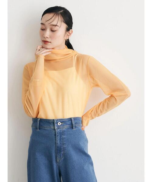 earth music&ecology（アースミュージックアンドエコロジー）の「シアーハイネックプルオーバー（その他トップス・レディース・ベージュ/サックスブルー/グリーン系その他3/オレンジ・M/S）」の15枚目の写真