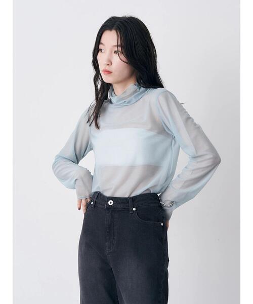 earth music&ecology（アースミュージックアンドエコロジー）の「シアーハイネックプルオーバー（その他トップス・レディース・ベージュ/サックスブルー/グリーン系その他3/オレンジ・M/S）」の18枚目の写真