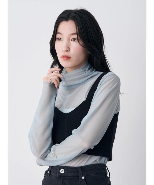 earth music&ecology（アースミュージックアンドエコロジー）の「シアーハイネックプルオーバー（その他トップス・レディース・ベージュ/サックスブルー/グリーン系その他3/オレンジ・M/S）」の19枚目の写真