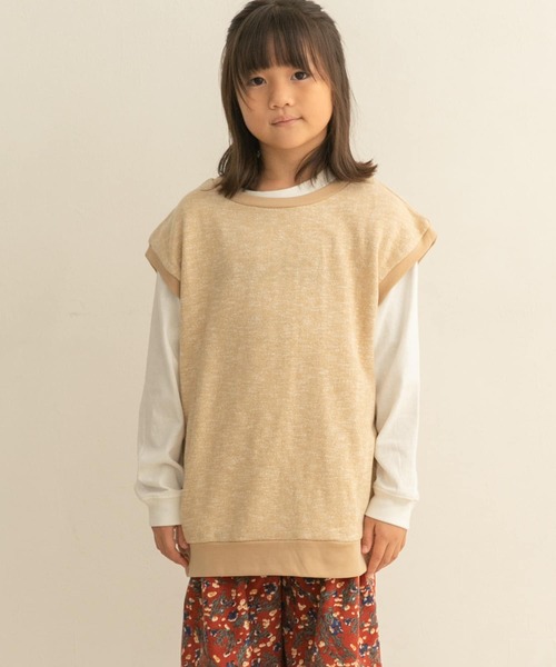 URBAN RESEARCH DOORS(アーバンリサーチドアーズ)の「クルーネックミニ裏毛ベスト(KIDS)(Tシャツ/カットソー・キッズ・ベージュ系その他/グレー系その他・105/120/135)」の2枚目の写真