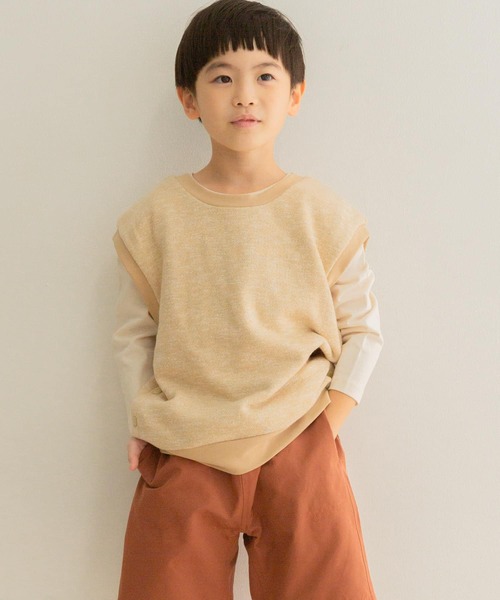 URBAN RESEARCH DOORS(アーバンリサーチドアーズ)の「クルーネックミニ裏毛ベスト(KIDS)(Tシャツ/カットソー・キッズ・ベージュ系その他/グレー系その他・105/120/135)」の7枚目の写真