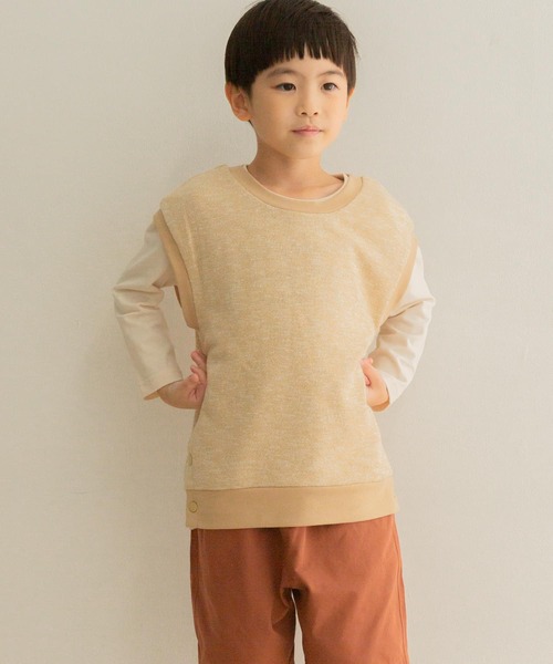 URBAN RESEARCH DOORS(アーバンリサーチドアーズ)の「クルーネックミニ裏毛ベスト(KIDS)(Tシャツ/カットソー・キッズ・ベージュ系その他/グレー系その他・105/120/135)」の9枚目の写真