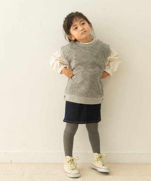 URBAN RESEARCH DOORS(アーバンリサーチドアーズ)の「クルーネックミニ裏毛ベスト(KIDS)(Tシャツ/カットソー・キッズ・ベージュ系その他/グレー系その他・105/120/135)」の16枚目の写真