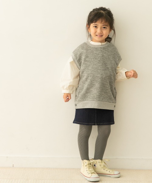 URBAN RESEARCH DOORS(アーバンリサーチドアーズ)の「クルーネックミニ裏毛ベスト(KIDS)(Tシャツ/カットソー・キッズ・ベージュ系その他/グレー系その他・105/120/135)」の18枚目の写真