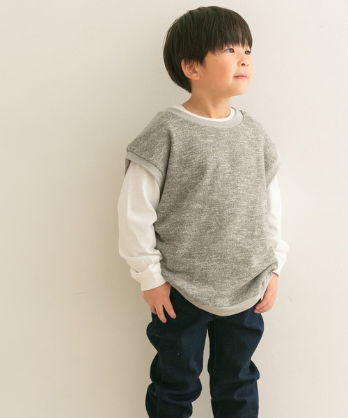 URBAN RESEARCH DOORS(アーバンリサーチドアーズ)の「クルーネックミニ裏毛ベスト(KIDS)(Tシャツ/カットソー・キッズ・ベージュ系その他/グレー系その他・105/120/135)」の19枚目の写真
