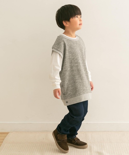 URBAN RESEARCH DOORS(アーバンリサーチドアーズ)の「クルーネックミニ裏毛ベスト(KIDS)(Tシャツ/カットソー・キッズ・ベージュ系その他/グレー系その他・105/120/135)」の21枚目の写真