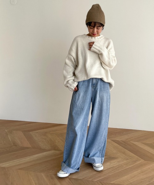 CANAL JEAN(キャナルジーン)の「El mar カラーリブニットCAP(ニットキャップ/ビーニー・レディース・ヘザーグレー/ベージュ/イエロー/ブラック/オレンジ/グリーン/ライトベージュ/オフホワイト・ONE SIZE)」の13枚目の写真