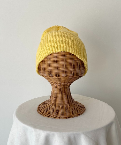 CANAL JEAN(キャナルジーン)の「El mar カラーリブニットCAP(ニットキャップ/ビーニー・レディース・ヘザーグレー/ベージュ/イエロー/ブラック/オレンジ/グリーン/ライトベージュ/オフホワイト・ONE SIZE)」の15枚目の写真