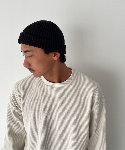 CANAL JEAN(キャナルジーン)の「El mar カラーリブニットCAP(ニットキャップ/ビーニー・レディース・ヘザーグレー/ベージュ/イエロー/ブラック/オレンジ/グリーン/ライトベージュ/オフホワイト・ONE SIZE)」の20枚目の写真