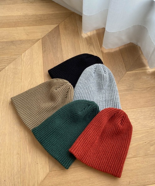 CANAL JEAN(キャナルジーン)の「El mar カラーリブニットCAP(ニットキャップ/ビーニー・レディース・ヘザーグレー/ベージュ/イエロー/ブラック/オレンジ/グリーン/ライトベージュ/オフホワイト・ONE SIZE)」の19枚目の写真