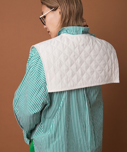 bohmal（ボマール）の「ピーチキャンバスキルティングつけ襟（付け襟・レディース・ブラック/アイボリー・MEDIUM）」の19枚目の写真