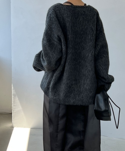 chuclla（チュクラ）の「モヘアライク ノーカラーウールブルゾン chw22a064（ブルゾン・レディース・ベージュ/グレー・S/M）」の8枚目の写真