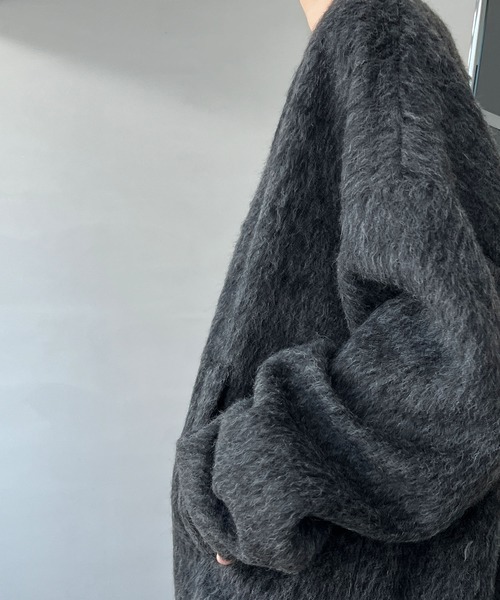 chuclla（チュクラ）の「モヘアライク ノーカラーウールブルゾン chw22a064（ブルゾン・レディース・ベージュ/グレー・S/M）」の7枚目の写真