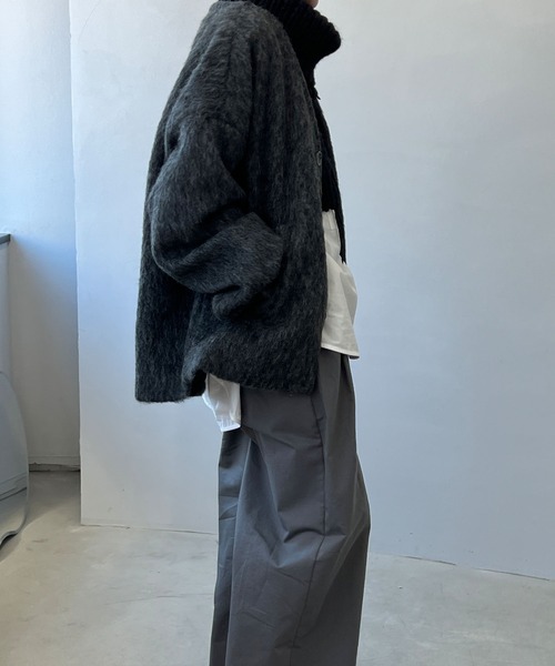 chuclla（チュクラ）の「モヘアライク ノーカラーウールブルゾン chw22a064（ブルゾン・レディース・ベージュ/グレー・S/M）」の17枚目の写真