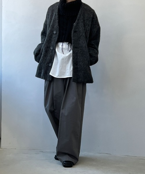 chuclla（チュクラ）の「モヘアライク ノーカラーウールブルゾン chw22a064（ブルゾン・レディース・ベージュ/グレー・S/M）」の20枚目の写真