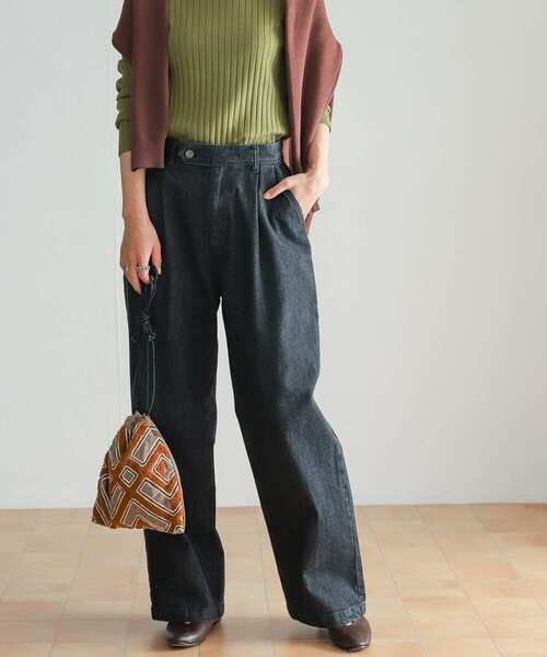 URBAN RESEARCH DOORS(アーバンリサーチドアーズ)の「『セットアップ対応』 フロントタックストレートデニム(デニムパンツ・レディース・ブラック/ブルー・SMALL/MEDIUM)」の12枚目の写真