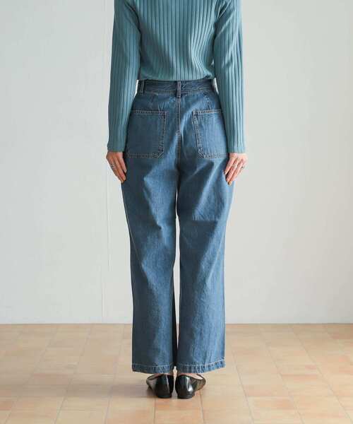 セール】『セットアップ対応』 フロントタックストレートデニム