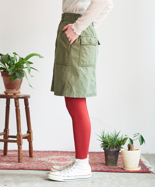 My Fav. CHILD WOMAN（マイファブチャイルドウーマン）の「綿ツイル 製品硫化染め ミニスカート（スカート・レディース・カーキ・38/36）」の19枚目の写真