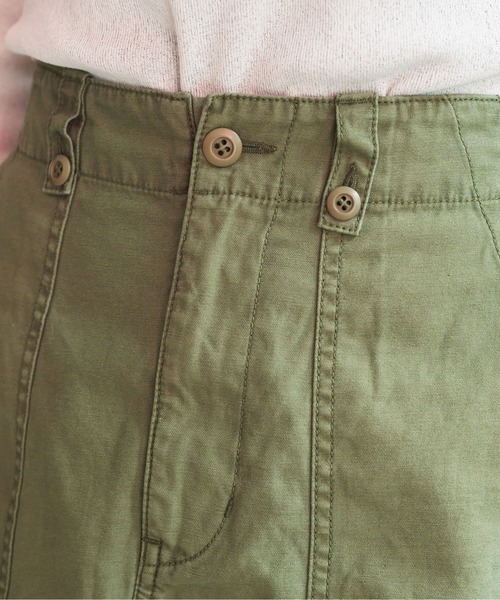 My Fav. CHILD WOMAN（マイファブチャイルドウーマン）の「綿ツイル 製品硫化染め ミニスカート（スカート・レディース・カーキ・38/36）」の21枚目の写真