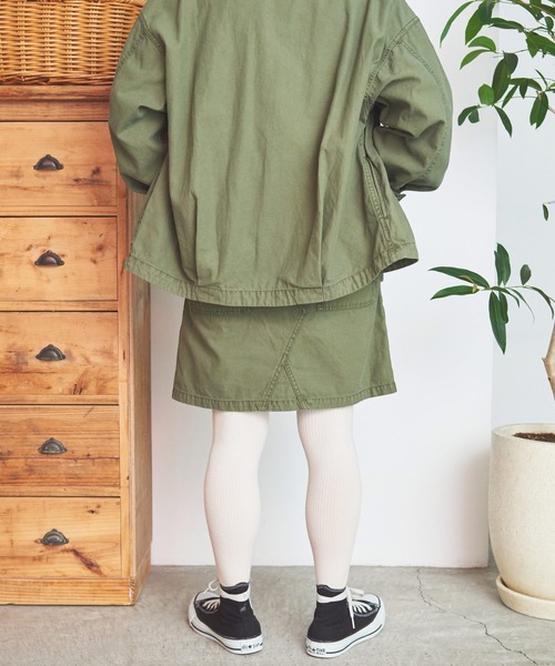 My Fav. CHILD WOMAN（マイファブチャイルドウーマン）の「綿ツイル 製品硫化染め ミニスカート（スカート・レディース・カーキ・38/36）」の12枚目の写真