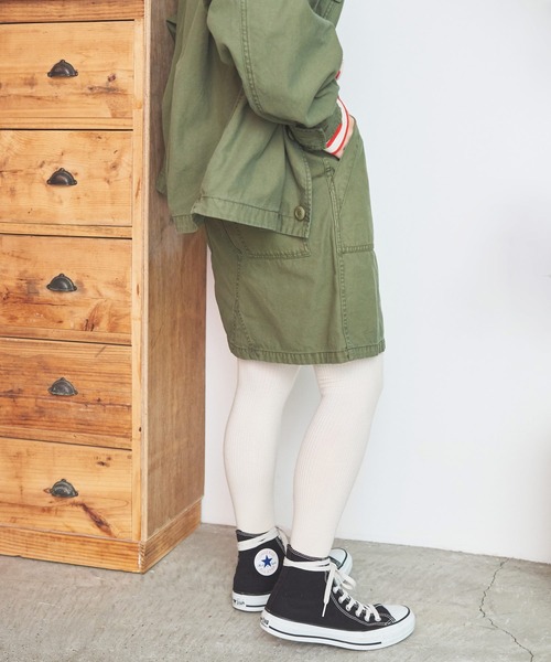 My Fav. CHILD WOMAN（マイファブチャイルドウーマン）の「綿ツイル 製品硫化染め ミニスカート（スカート・レディース・カーキ・38/36）」の13枚目の写真
