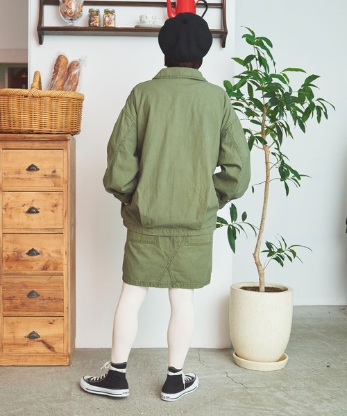 My Fav. CHILD WOMAN（マイファブチャイルドウーマン）の「綿ツイル 製品硫化染め ミニスカート（スカート・レディース・カーキ・38/36）」の16枚目の写真