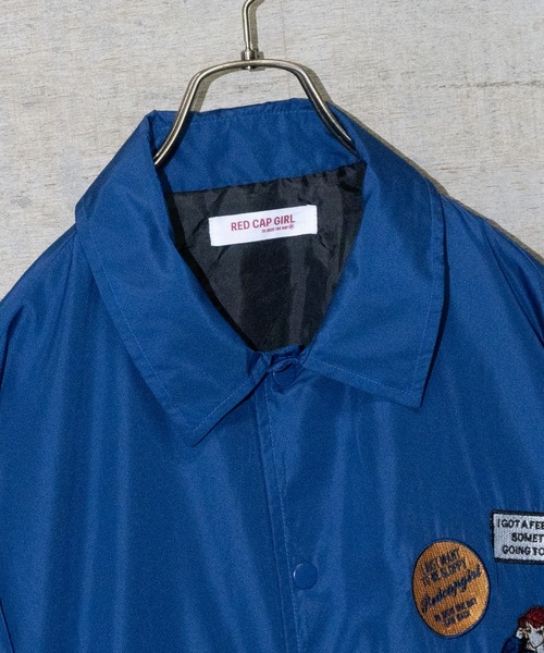 Red Cap Girl（レッドキャプガール）の「【a-r】〔Red Cap Girl/レッドキャップガール〕ポリエステルタフタ RCGワッペン コーチジャケット（ナイロンジャケット・メンズ・ブラック/ブルー/グリーン・MEDIUM/LARGE）」の7枚目の写真