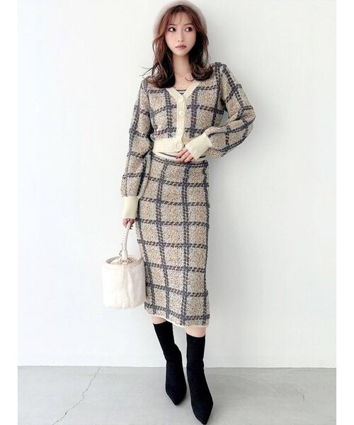 RESEXXY（リゼクシー）の「シャギーチェックニットスカート  