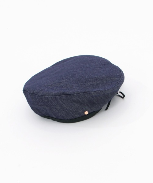 axes femme(アクシーズファム)の「デニム風ベレー(ハンチング/ベレー帽・レディース・ネイビー/ブラック/ベージュ・FREE)」の3枚目の写真