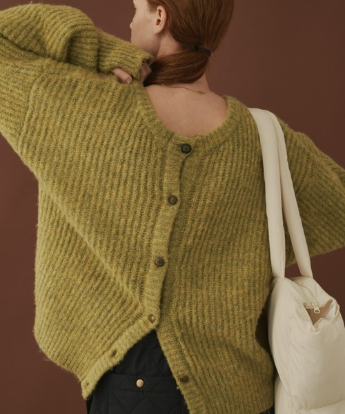 Unitage（ユニテージ）の「2way MIXカラ－ニットカーディガン（カーディガン/ボレロ・レディース・グリーン/ブラウン/オレンジ・FREE）」の14枚目の写真