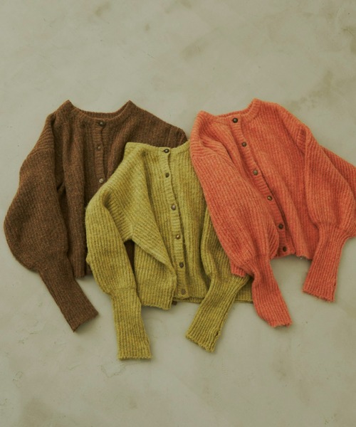 Unitage（ユニテージ）の「2way MIXカラ－ニットカーディガン（カーディガン/ボレロ・レディース・グリーン/ブラウン/オレンジ・FREE）」の7枚目の写真