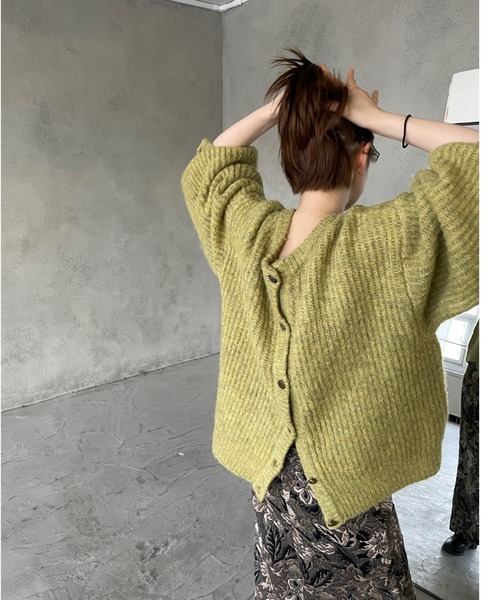 Unitage（ユニテージ）の「2way MIXカラ－ニットカーディガン（カーディガン/ボレロ・レディース・グリーン/ブラウン/オレンジ・FREE）」の9枚目の写真