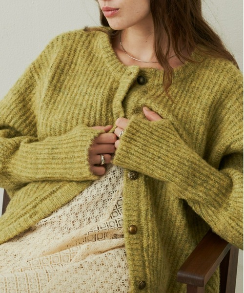 Unitage（ユニテージ）の「2way MIXカラ－ニットカーディガン（カーディガン/ボレロ・レディース・グリーン/ブラウン/オレンジ・FREE）」の22枚目の写真