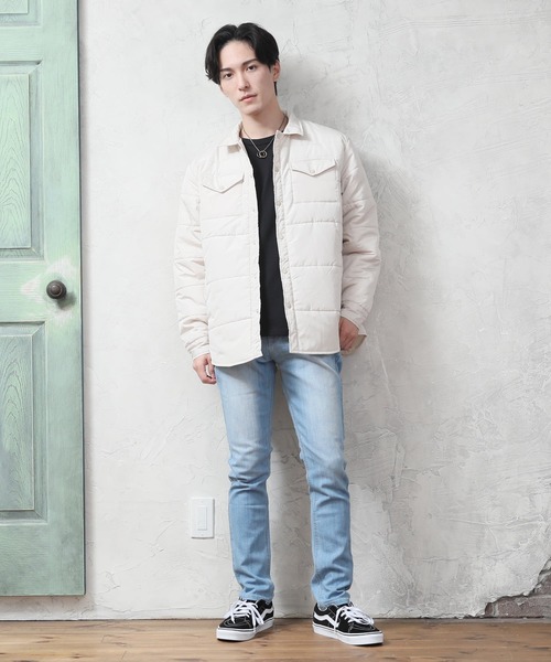 TopIsm（トップイズム）の「中綿キルティング シャツジャケット（ミリタリージャケット・メンズ・ライトグレー/ブラック/カーキ・M/L/LL）」の12枚目の写真