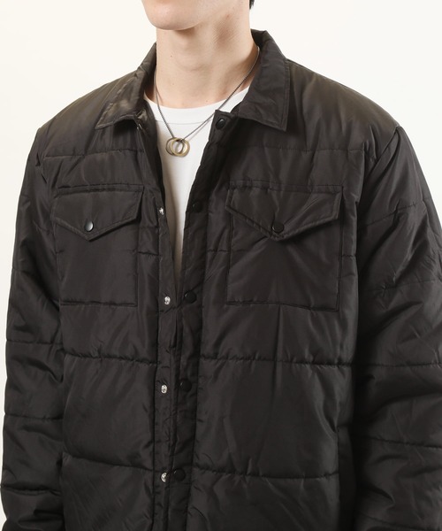 TopIsm（トップイズム）の「中綿キルティング シャツジャケット（ミリタリージャケット・メンズ・ライトグレー/ブラック/カーキ・M/L/LL）」の10枚目の写真