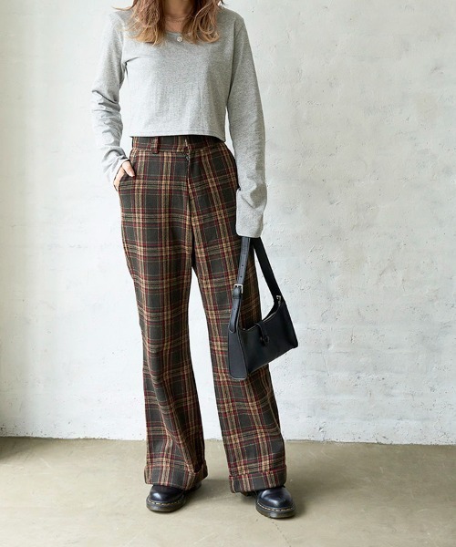 Flugge（フラッジー）の「wool check PT/ウールチェックパンツ（その他パンツ・レディース・ブラック/グリーン・SMALL/MEDIUM）」の5枚目の写真