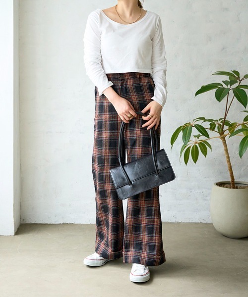 Flugge（フラッジー）の「wool check PT/ウールチェックパンツ（その他パンツ・レディース・ブラック/グリーン・SMALL/MEDIUM）」の8枚目の写真