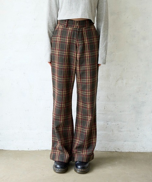 Flugge（フラッジー）の「wool check PT/ウールチェックパンツ（その他パンツ・レディース・ブラック/グリーン・SMALL/MEDIUM）」の10枚目の写真
