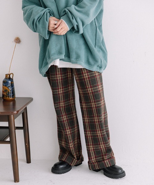 Flugge（フラッジー）の「wool check PT/ウールチェックパンツ（その他パンツ・レディース・ブラック/グリーン・SMALL/MEDIUM）」の19枚目の写真