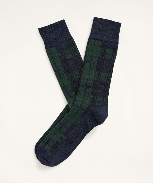 BROOKS BROTHERS(ブルックスブラザーズ)の「ウールブレンド ブラックウォッチ ソックス(ソックス/靴下・メンズ・ネイビー・ONE SIZE)」の1枚目の写真