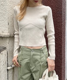 Mela | Wラインリブニット(ニット/セーター)