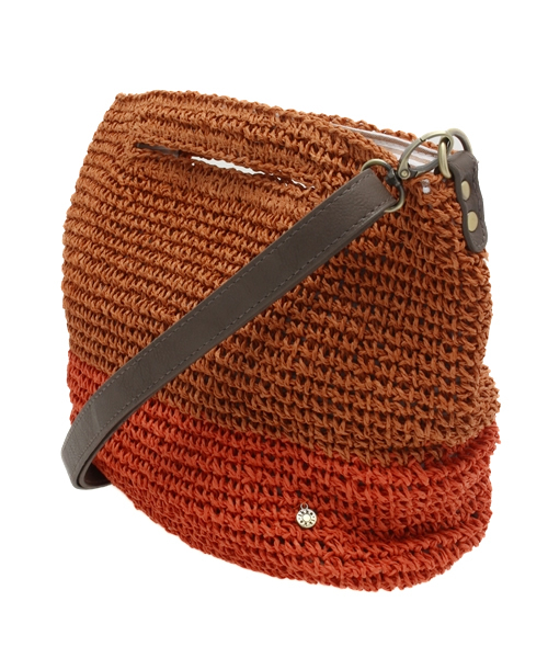 ikka（イッカ）の「バイカラー雑材ショルダーBAG（ショルダーバッグ・レディース・オレンジ/ネイビー/ベージュ・FREE）」の4枚目の写真