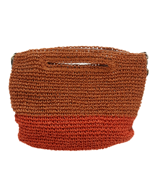 ikka（イッカ）の「バイカラー雑材ショルダーBAG（ショルダーバッグ・レディース・オレンジ/ネイビー/ベージュ・FREE）」の5枚目の写真