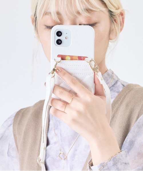 iPhone13pro ケース iPhone スマホ ショルダー キルト 紐（セール 
