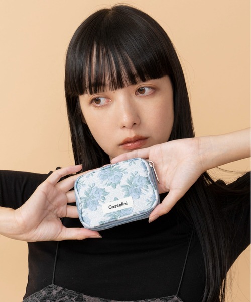 Casselini(キャセリーニ)の「Casselini(キャセリーニ)アクセサリーポーチ(ポーチ・レディース・ブラック/イエロー/ブルー/ラベンダー/ミント/パープル/アイボリー/グリーン/ライトグレー/ライム/サックスブルー・FREE)」の7枚目の写真
