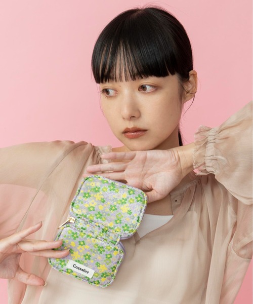 Casselini(キャセリーニ)の「Casselini(キャセリーニ)アクセサリーポーチ(ポーチ・レディース・ブラック/イエロー/ブルー/ラベンダー/ミント/パープル/アイボリー/グリーン/ライトグレー/ライム/サックスブルー・FREE)」の4枚目の写真