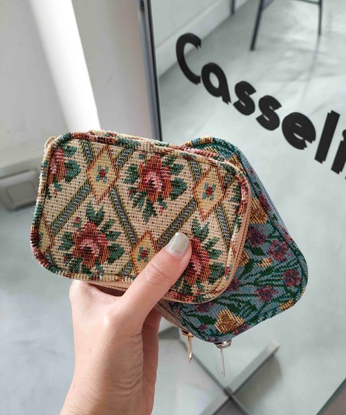 Casselini(キャセリーニ)の「Casselini(キャセリーニ)アクセサリーポーチ(ポーチ・レディース・ブラック/イエロー/ブルー/ラベンダー/ミント/パープル/アイボリー/グリーン/ライトグレー/ライム/サックスブルー・FREE)」の11枚目の写真