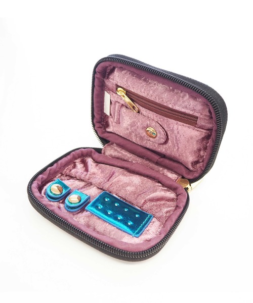 Casselini(キャセリーニ)の「Casselini(キャセリーニ)アクセサリーポーチ(ポーチ・レディース・ブラック/イエロー/ブルー/ラベンダー/ミント/パープル/アイボリー/グリーン/ライトグレー/ライム/サックスブルー・FREE)」の12枚目の写真