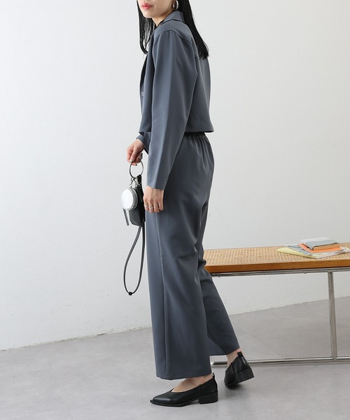 COLONY 2139(コロニートゥーワンスリーナイン)の「WEB限定/一部店舗限定 ストレッチジョーゼットワイドパンツ&ショートジャケットセットアップ(セットアップ・レディース・アイボリー/ブラック/チャコールグレー/ブラウン・FREE)」の17枚目の写真